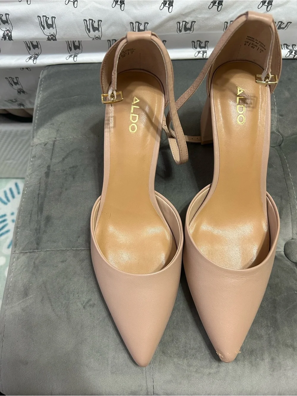 ALDO Blush Pink Pointed Toe Ankle-Strap Heels